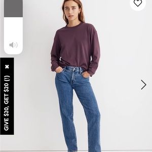 Madewell Sopima cotton long sleeve T - NWOT - medium - faded plum color